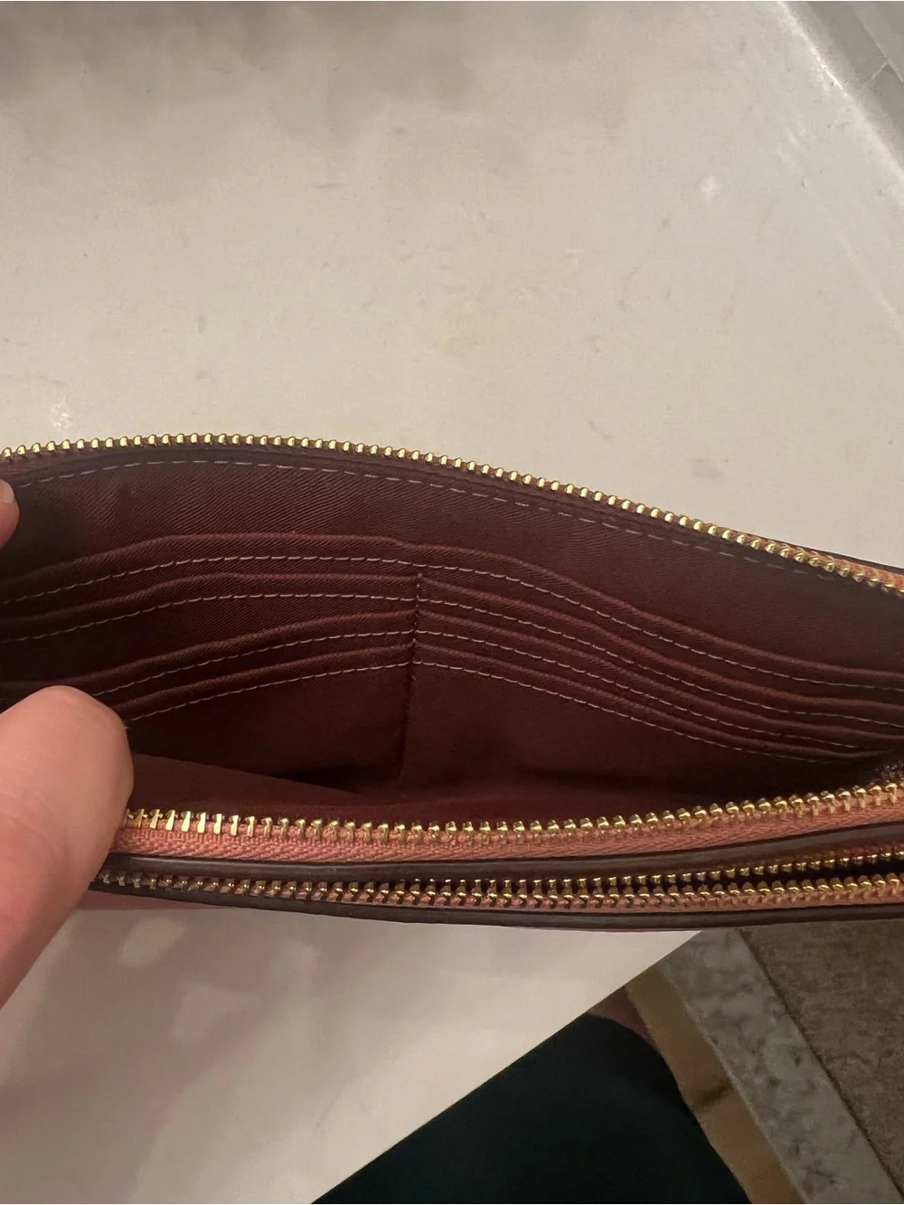 Coach Dusty Rose Pebbled Leather Wristlet